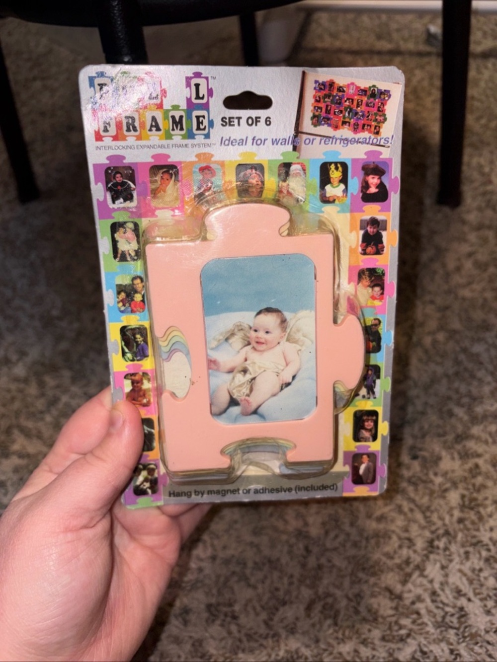 Cute Pink Interlocking Puzzle Photo Frame - Set of 6